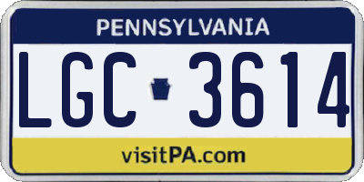 PA license plate LGC3614