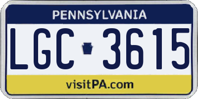 PA license plate LGC3615