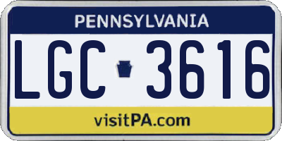 PA license plate LGC3616