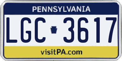 PA license plate LGC3617
