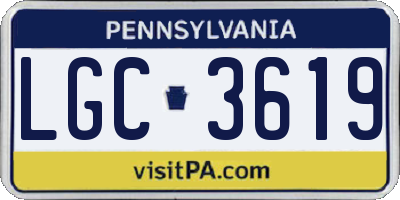 PA license plate LGC3619