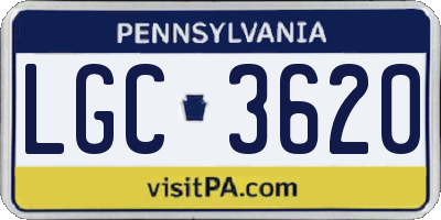 PA license plate LGC3620