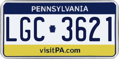 PA license plate LGC3621