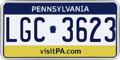 PA license plate LGC3623