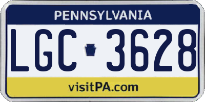PA license plate LGC3628