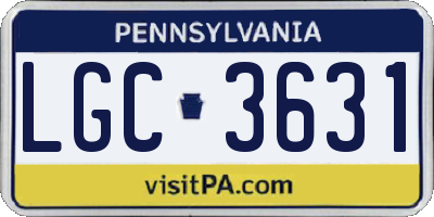 PA license plate LGC3631