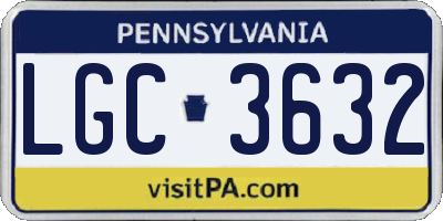 PA license plate LGC3632