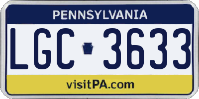 PA license plate LGC3633