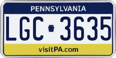 PA license plate LGC3635