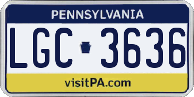 PA license plate LGC3636