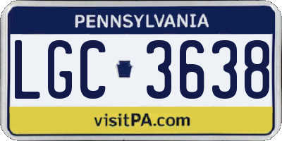 PA license plate LGC3638