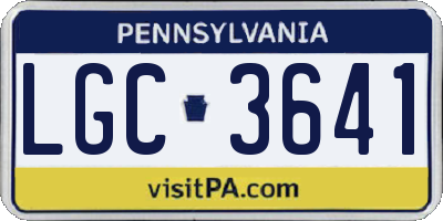 PA license plate LGC3641