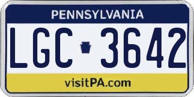 PA license plate LGC3642