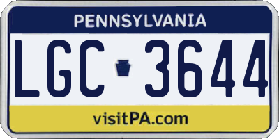PA license plate LGC3644