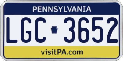 PA license plate LGC3652
