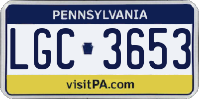 PA license plate LGC3653