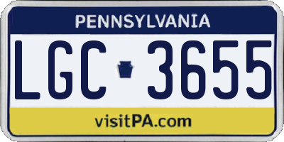 PA license plate LGC3655