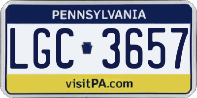 PA license plate LGC3657
