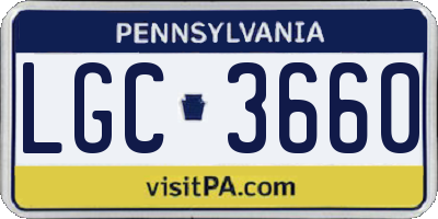 PA license plate LGC3660