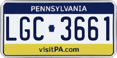 PA license plate LGC3661