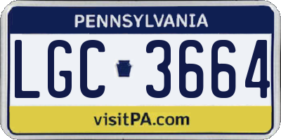 PA license plate LGC3664