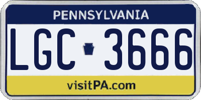 PA license plate LGC3666