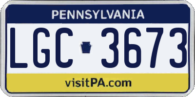 PA license plate LGC3673
