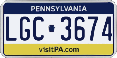 PA license plate LGC3674
