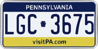 PA license plate LGC3675
