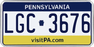 PA license plate LGC3676