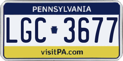 PA license plate LGC3677