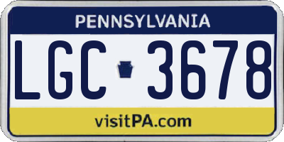 PA license plate LGC3678