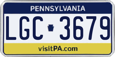 PA license plate LGC3679