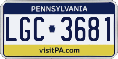 PA license plate LGC3681