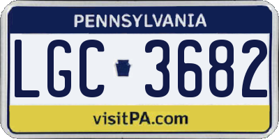 PA license plate LGC3682