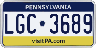 PA license plate LGC3689