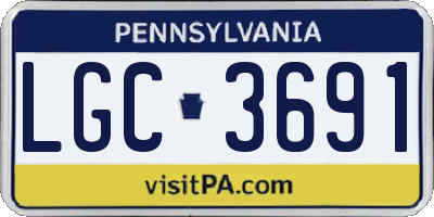 PA license plate LGC3691