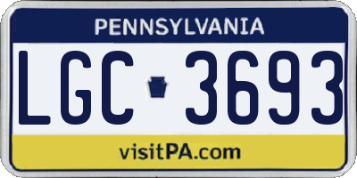 PA license plate LGC3693