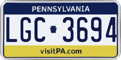 PA license plate LGC3694