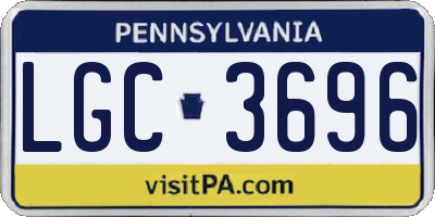 PA license plate LGC3696