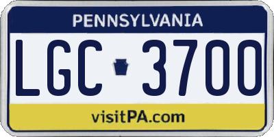 PA license plate LGC3700