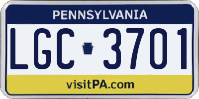 PA license plate LGC3701