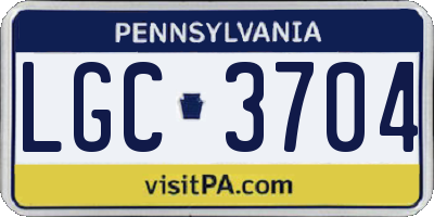 PA license plate LGC3704