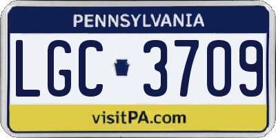 PA license plate LGC3709