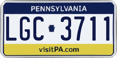 PA license plate LGC3711