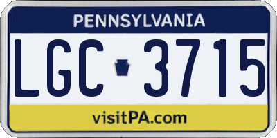 PA license plate LGC3715