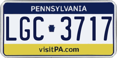 PA license plate LGC3717