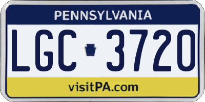 PA license plate LGC3720