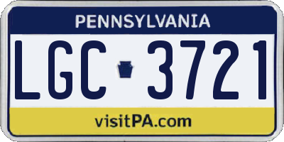 PA license plate LGC3721