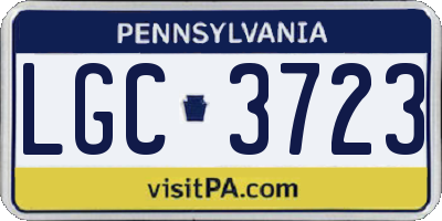 PA license plate LGC3723